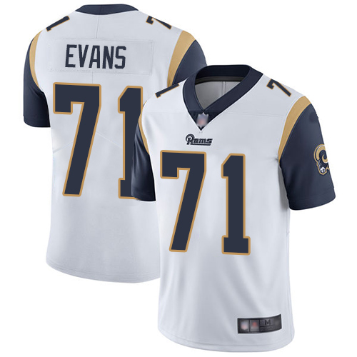 Los Angeles Rams Limited White Men Bobby Evans Road Jersey NFL Football #71 Vapor Untouchable